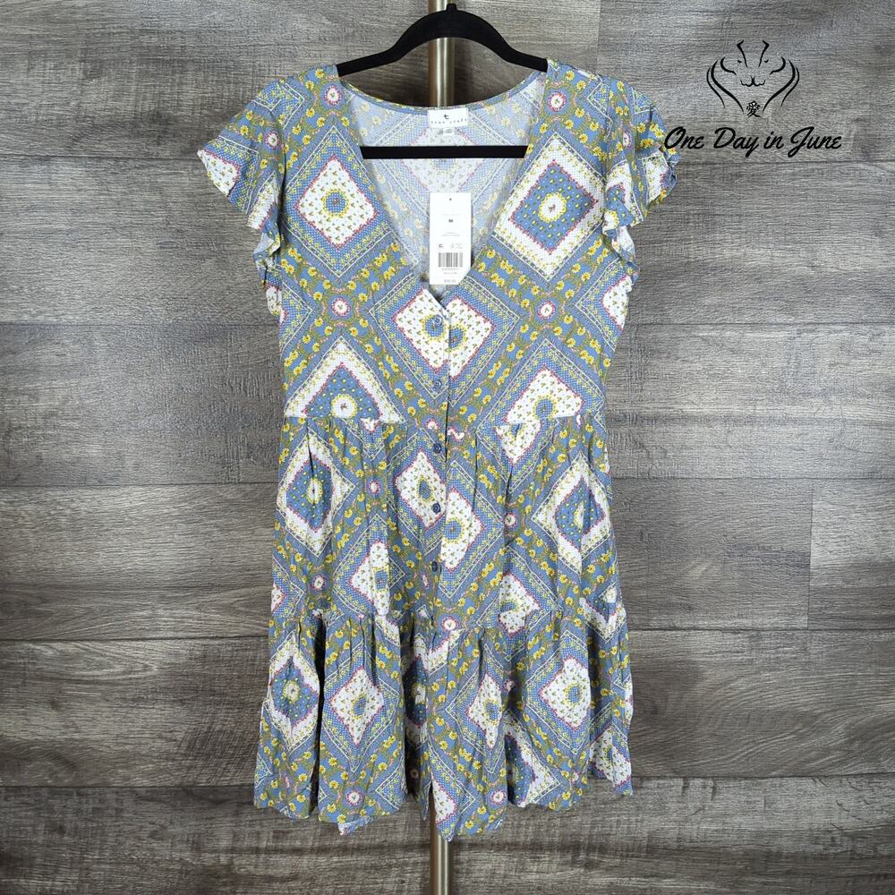 True Craft Short Sleeve Button Front Dress Size M